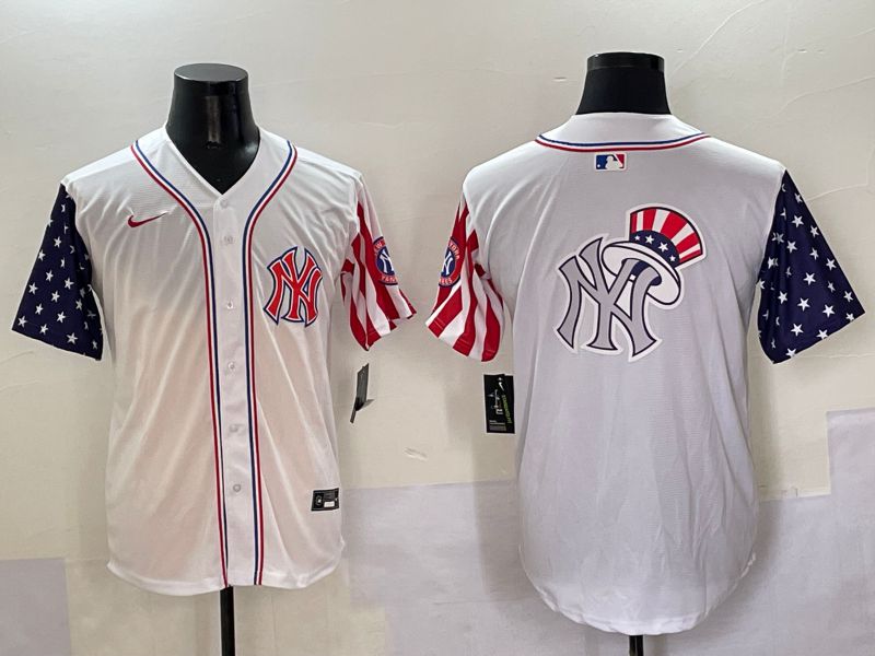 Men New York Yankees Blank White a generation of national flags Jointly Name 2025 Nike MLB Jersey style 22